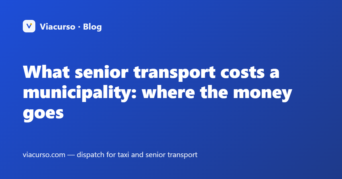 What senior transport costs a municipality: where the money goes